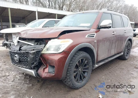 2017 Nissan Armada Platinum z USA, uszkodzony, nr VIN JN8AY2NE9H9705355